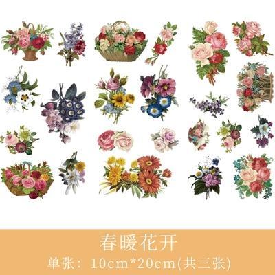 NEW Cartoon Flowers Leaves Sticker